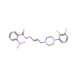 O=C(NC/C=C/CN1CCN(c2cccc(Cl)c2Cl)CC1)c1ccccc1[N+](=O)[O-] ZINC000013608799