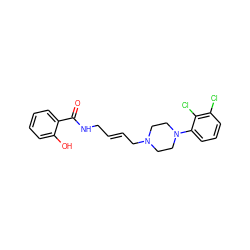 O=C(NC/C=C/CN1CCN(c2cccc(Cl)c2Cl)CC1)c1ccccc1O ZINC000013608793