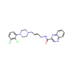 O=C(NC/C=C/CN1CCN(c2cccc(Cl)c2Cl)CC1)c1cnc2ccccc2n1 ZINC000013608844