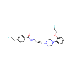 O=C(NC/C=C/CN1CCN(c2ccccc2OCCF)CC1)c1ccc(CCF)cc1 ZINC000066114281