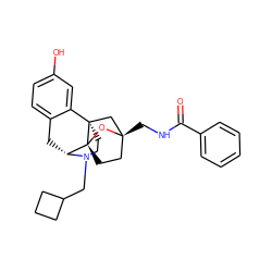 O=C(NC[C@@]12CC[C@@]3(O1)[C@H]1Cc4ccc(O)cc4[C@@]3(CCN1CC1CCC1)C2)c1ccccc1 ZINC000101396476