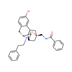 O=C(NC[C@@]12CC[C@@]3(O1)[C@H]1Cc4ccc(O)cc4[C@@]3(CCN1CCc1ccccc1)C2)c1ccccc1 ZINC000101396434