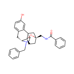 O=C(NC[C@@]12CC[C@@]3(O1)[C@H]1Cc4ccc(O)cc4[C@@]3(CCN1Cc1ccccc1)C2)c1ccccc1 ZINC000101396429