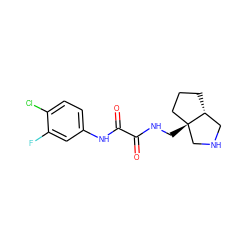 O=C(NC[C@@]12CCC[C@@H]1CNC2)C(=O)Nc1ccc(Cl)c(F)c1 ZINC000052913662