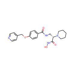 O=C(NC[C@@H](C(=O)NO)N1CCCCC1)c1ccc(OCc2ccncc2)cc1 ZINC000116372087