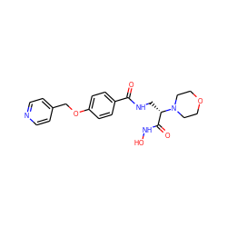 O=C(NC[C@@H](C(=O)NO)N1CCOCC1)c1ccc(OCc2ccncc2)cc1 ZINC000116372144