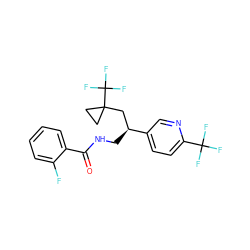 O=C(NC[C@@H](CC1(C(F)(F)F)CC1)c1ccc(C(F)(F)F)nc1)c1ccccc1F ZINC000217366748