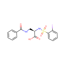 O=C(NC[C@@H](NS(=O)(=O)c1ccccc1I)C(=O)O)c1ccccc1 ZINC000043118549