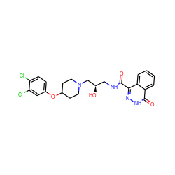 O=C(NC[C@@H](O)CN1CCC(Oc2ccc(Cl)c(Cl)c2)CC1)c1n[nH]c(=O)c2ccccc12 ZINC000003816884