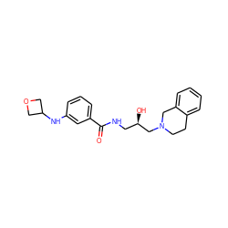 O=C(NC[C@@H](O)CN1CCc2ccccc2C1)c1cccc(NC2COC2)c1 ZINC000217060375