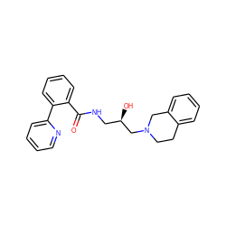 O=C(NC[C@@H](O)CN1CCc2ccccc2C1)c1ccccc1-c1ccccn1 ZINC000217119415