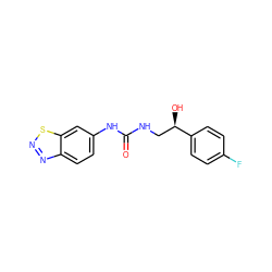 O=C(NC[C@@H](O)c1ccc(F)cc1)Nc1ccc2nnsc2c1 ZINC000095580960