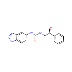 O=C(NC[C@@H](O)c1ccccc1)Nc1ccc2[nH]ncc2c1 ZINC000084634285