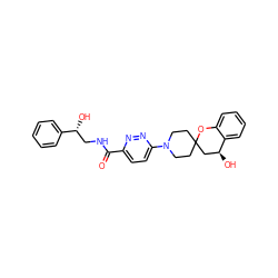 O=C(NC[C@@H](O)c1ccccc1)c1ccc(N2CCC3(CC2)C[C@H](O)c2ccccc2O3)nn1 ZINC000045347521