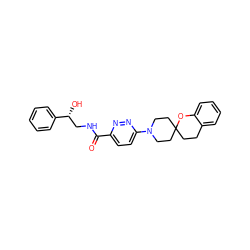 O=C(NC[C@@H](O)c1ccccc1)c1ccc(N2CCC3(CCc4ccccc4O3)CC2)nn1 ZINC000045352305