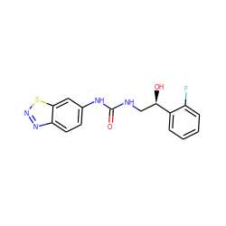 O=C(NC[C@@H](O)c1ccccc1F)Nc1ccc2nnsc2c1 ZINC000095582741