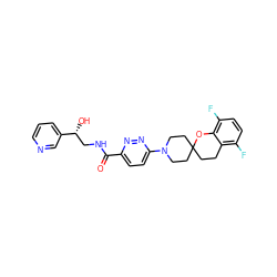 O=C(NC[C@@H](O)c1cccnc1)c1ccc(N2CCC3(CCc4c(F)ccc(F)c4O3)CC2)nn1 ZINC000045353052