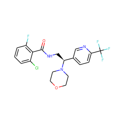 O=C(NC[C@@H](c1ccc(C(F)(F)F)nc1)N1CCOCC1)c1c(F)cccc1Cl ZINC000207613641