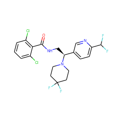 O=C(NC[C@@H](c1ccc(C(F)F)nc1)N1CCC(F)(F)CC1)c1c(Cl)cccc1Cl ZINC000207658057