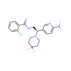 O=C(NC[C@@H](c1ccc(C(F)F)nc1)N1CCC(F)(F)CC1)c1ccccc1Cl ZINC000207649676