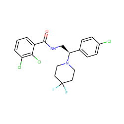 O=C(NC[C@@H](c1ccc(Cl)cc1)N1CCC(F)(F)CC1)c1cccc(Cl)c1Cl ZINC000207589101