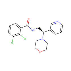 O=C(NC[C@@H](c1cccnc1)N1CCOCC1)c1cccc(Cl)c1Cl ZINC000207701842