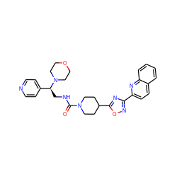 O=C(NC[C@@H](c1ccncc1)N1CCOCC1)N1CCC(c2nc(-c3ccc4ccccc4n3)no2)CC1 ZINC000072181486