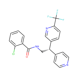 O=C(NC[C@@H](c1ccncc1)c1ccc(C(F)(F)F)nc1)c1ccccc1Cl ZINC000217378436