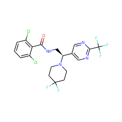 O=C(NC[C@@H](c1cnc(C(F)(F)F)nc1)N1CCC(F)(F)CC1)c1c(Cl)cccc1Cl ZINC001772645814