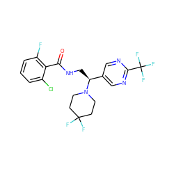 O=C(NC[C@@H](c1cnc(C(F)(F)F)nc1)N1CCC(F)(F)CC1)c1c(F)cccc1Cl ZINC000207701412