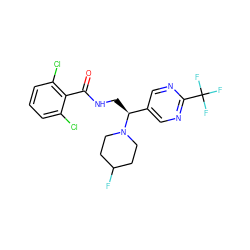 O=C(NC[C@@H](c1cnc(C(F)(F)F)nc1)N1CCC(F)CC1)c1c(Cl)cccc1Cl ZINC001772613004