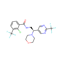 O=C(NC[C@@H](c1cnc(C(F)(F)F)nc1)N1CCOCC1)c1cccc(C(F)(F)F)c1Cl ZINC000207604171