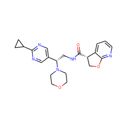 O=C(NC[C@@H](c1cnc(C2CC2)nc1)N1CCOCC1)[C@H]1COc2ncccc21 ZINC000205626881