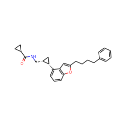 O=C(NC[C@@H]1C[C@@H]1c1cccc2oc(CCCCc3ccccc3)cc12)C1CC1 ZINC000028384721