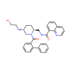 O=C(NC[C@@H]1CC[C@@H](NCCO)CN1C(=O)c1ccccc1-c1ccccc1)c1cccc2cccnc12 ZINC000084653282