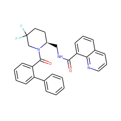 O=C(NC[C@@H]1CCC(F)(F)CN1C(=O)c1ccccc1-c1ccccc1)c1cccc2cccnc12 ZINC000084652872