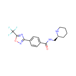 O=C(NC[C@@H]1CCCCN1)c1ccc(-c2noc(C(F)(F)F)n2)cc1 ZINC000142888619