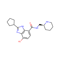 O=C(NC[C@@H]1CCCCN1)c1ccc(O)c2nc(C3CCCC3)[nH]c12 ZINC000118667367