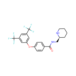 O=C(NC[C@@H]1CCCCN1)c1ccc(Oc2cc(C(F)(F)F)cc(C(F)(F)F)c2)cc1 ZINC000206117835