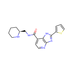 O=C(NC[C@@H]1CCCCN1)c1ccnc2nc(-c3cccs3)[nH]c12 ZINC000145188022