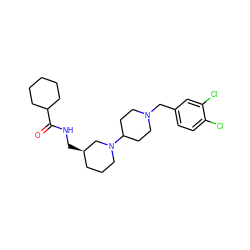 O=C(NC[C@@H]1CCCN(C2CCN(Cc3ccc(Cl)c(Cl)c3)CC2)C1)C1CCCCC1 ZINC000028468144