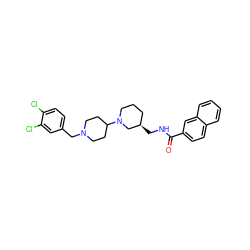 O=C(NC[C@@H]1CCCN(C2CCN(Cc3ccc(Cl)c(Cl)c3)CC2)C1)c1ccc2ccccc2c1 ZINC000028474819