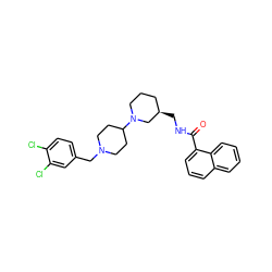 O=C(NC[C@@H]1CCCN(C2CCN(Cc3ccc(Cl)c(Cl)c3)CC2)C1)c1cccc2ccccc12 ZINC000028474374