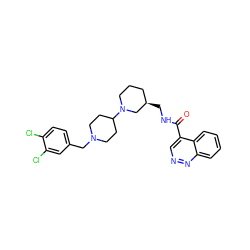 O=C(NC[C@@H]1CCCN(C2CCN(Cc3ccc(Cl)c(Cl)c3)CC2)C1)c1cnnc2ccccc12 ZINC000028471833