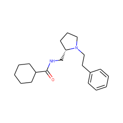 O=C(NC[C@@H]1CCCN1CCc1ccccc1)C1CCCCC1 ZINC000026499988