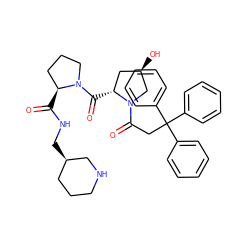 O=C(NC[C@@H]1CCCNC1)[C@H]1CCCN1C(=O)[C@@H]1C[C@@H](O)CN1C(=O)CC(c1ccccc1)(c1ccccc1)c1ccccc1 ZINC000034802111