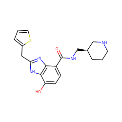 O=C(NC[C@@H]1CCCNC1)c1ccc(O)c2[nH]c(Cc3cccs3)nc12 ZINC000118668383