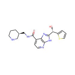 O=C(NC[C@@H]1CCCNC1)c1ccnc2[nH]c([C@H](O)c3cccs3)nc12 ZINC000144110094