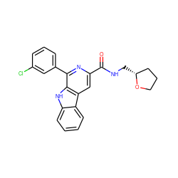 O=C(NC[C@@H]1CCCO1)c1cc2c([nH]c3ccccc32)c(-c2cccc(Cl)c2)n1 ZINC000102644976