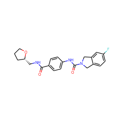 O=C(NC[C@@H]1CCCO1)c1ccc(NC(=O)N2Cc3ccc(F)cc3C2)cc1 ZINC000165997587